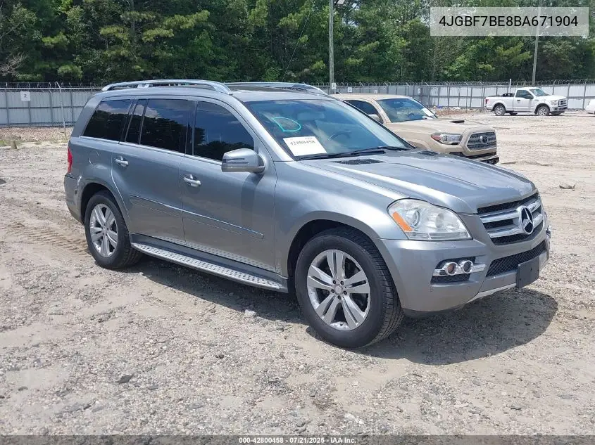 2011 Mercedes-Benz Gl 450 4Matic VIN: 4JGBF7BE8BA671904 Lot: 42800458