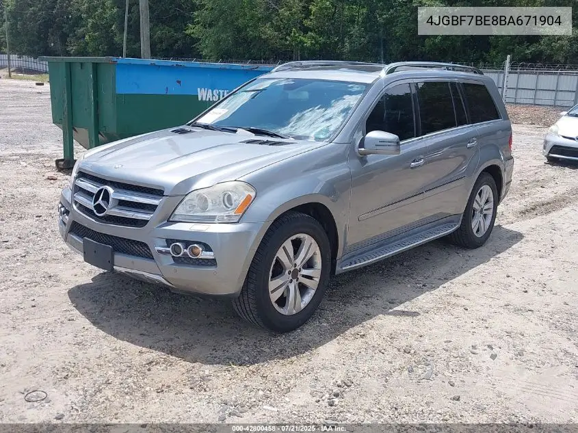 2011 Mercedes-Benz Gl 450 4Matic VIN: 4JGBF7BE8BA671904 Lot: 42800458