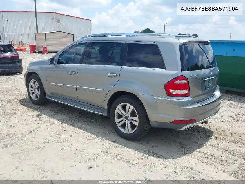 2011 Mercedes-Benz Gl 450 4Matic VIN: 4JGBF7BE8BA671904 Lot: 42800458