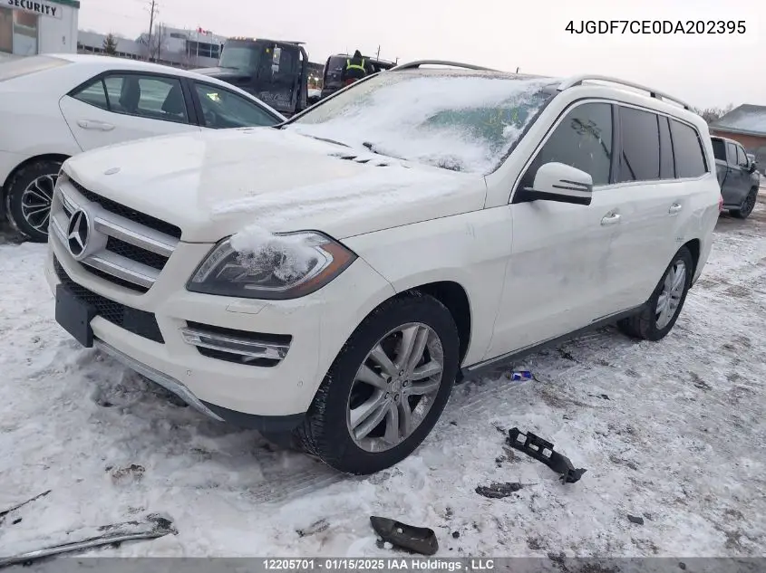 2013 Mercedes-Benz Gl 450 4Matic VIN: 4JGDF7CE0DA202395 Lot: 12205701