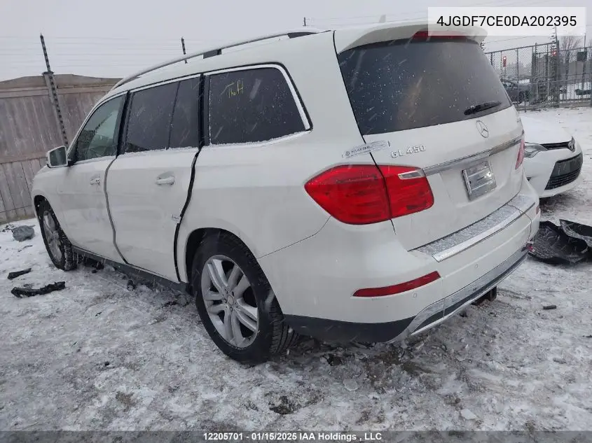 2013 Mercedes-Benz Gl 450 4Matic VIN: 4JGDF7CE0DA202395 Lot: 12205701