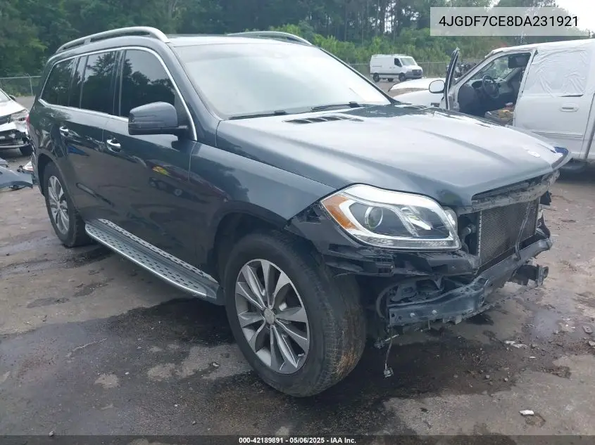 2013 Mercedes-Benz Gl 450 4Matic VIN: 4JGDF7CE8DA231921 Lot: 42189891