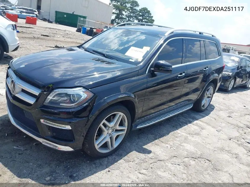 2013 Mercedes-Benz Gl 550 4Matic VIN: 4JGDF7DEXDA251117 Lot: 42581993