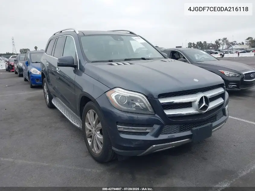 2013 Mercedes-Benz Gl 450 4Matic VIN: 4JGDF7CE0DA216118 Lot: 42794607
