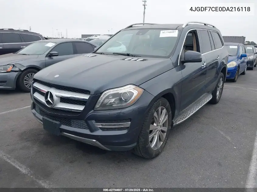 2013 Mercedes-Benz Gl 450 4Matic VIN: 4JGDF7CE0DA216118 Lot: 42794607