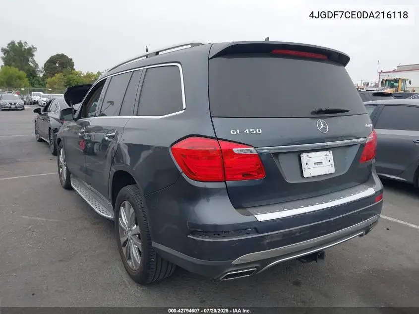 2013 Mercedes-Benz Gl 450 4Matic VIN: 4JGDF7CE0DA216118 Lot: 42794607