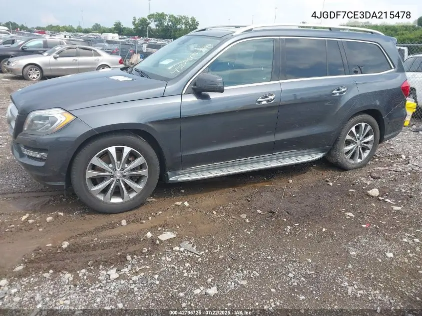 2013 Mercedes-Benz Gl 450 4Matic VIN: 4JGDF7CE3DA215478 Lot: 42795726