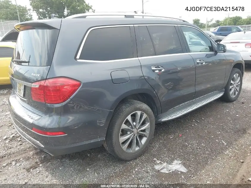 2013 Mercedes-Benz Gl 450 4Matic VIN: 4JGDF7CE3DA215478 Lot: 42795726