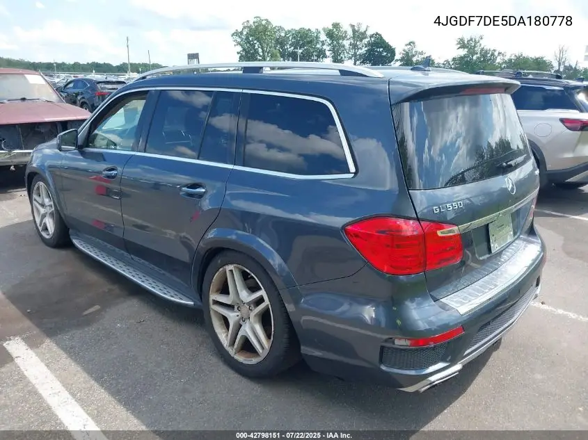 2013 Mercedes-Benz Gl 550 4Matic VIN: 4JGDF7DE5DA180778 Lot: 42798151