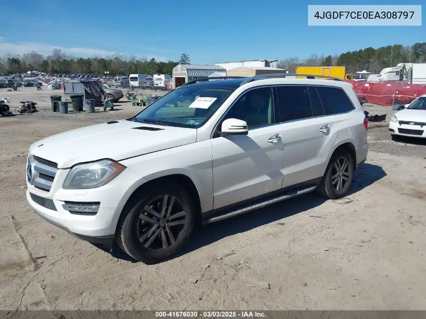 2014 Mercedes-Benz Gl 450 4Matic VIN: 4JGDF7CE0EA308797 Lot: 41676030