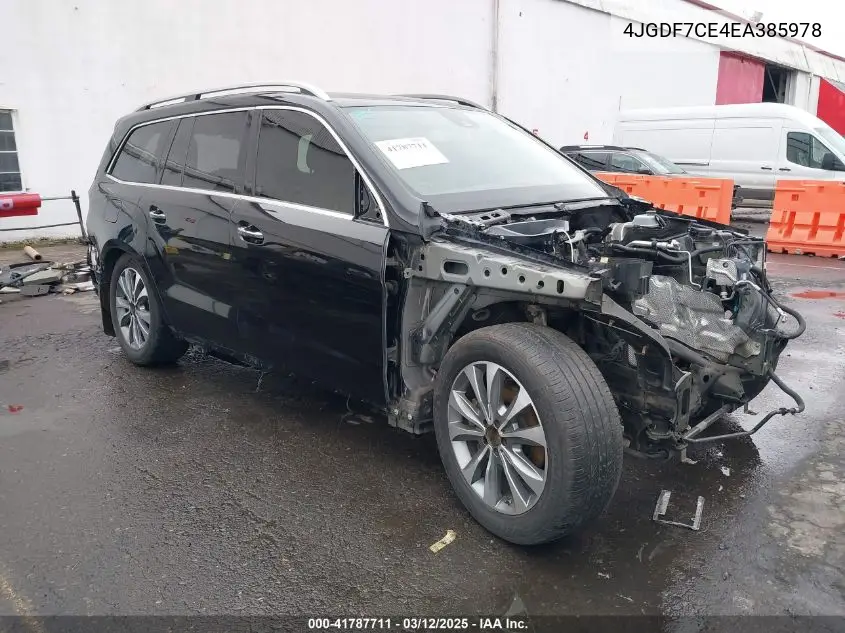 2014 Mercedes-Benz Gl 450 4Matic VIN: 4JGDF7CE4EA385978 Lot: 41787711