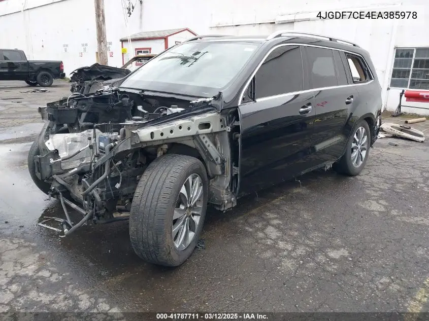 2014 Mercedes-Benz Gl 450 4Matic VIN: 4JGDF7CE4EA385978 Lot: 41787711