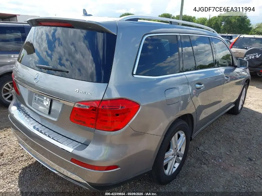2014 Mercedes-Benz Gl 450 4Matic VIN: 4JGDF7CE6EA311994 Lot: 42239554