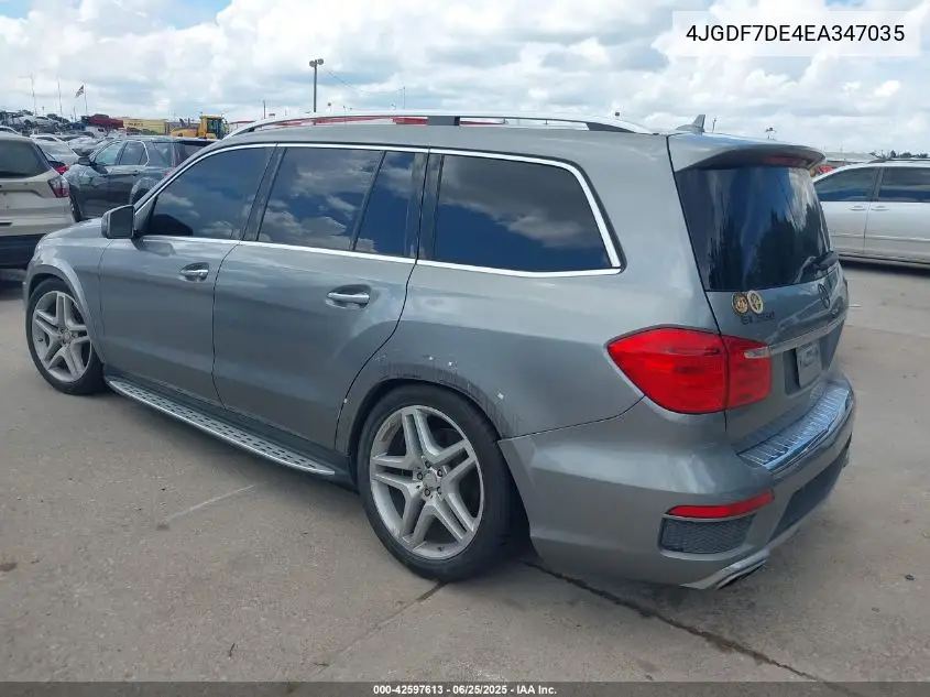 2014 Mercedes-Benz Gl 550 4Matic VIN: 4JGDF7DE4EA347035 Lot: 42597613