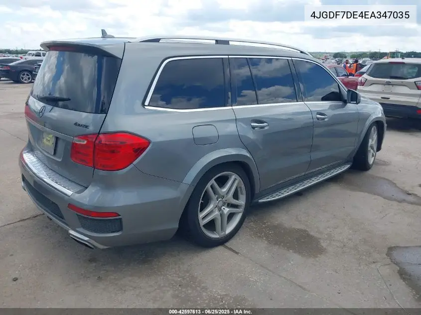 2014 Mercedes-Benz Gl 550 4Matic VIN: 4JGDF7DE4EA347035 Lot: 42597613