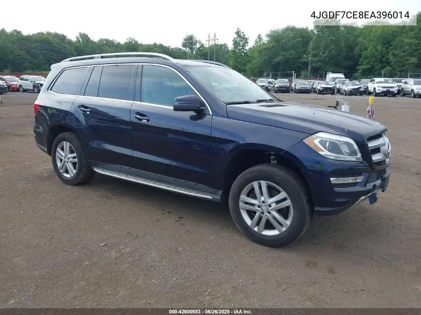 2014 Mercedes-Benz Gl 450 4Matic VIN: 4JGDF7CE8EA396014 Lot: 42600583