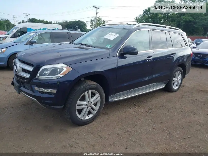 2014 Mercedes-Benz Gl 450 4Matic VIN: 4JGDF7CE8EA396014 Lot: 42600583