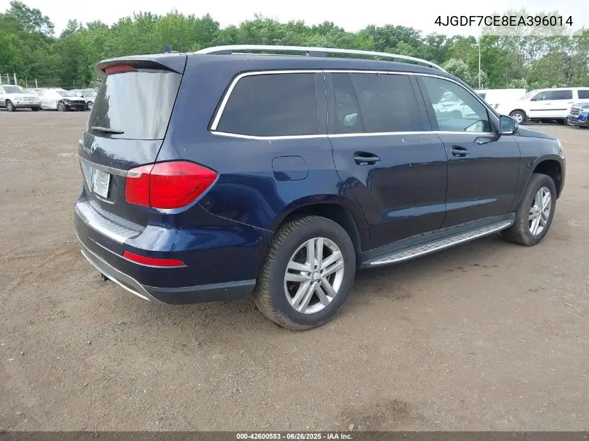 2014 Mercedes-Benz Gl 450 4Matic VIN: 4JGDF7CE8EA396014 Lot: 42600583