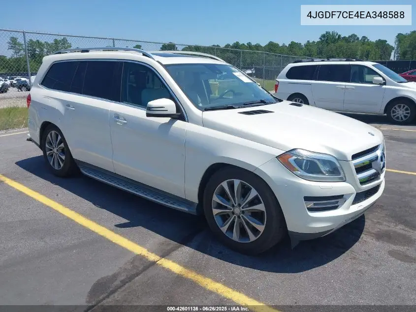 2014 Mercedes-Benz Gl 450 4Matic VIN: 4JGDF7CE4EA348588 Lot: 42601136