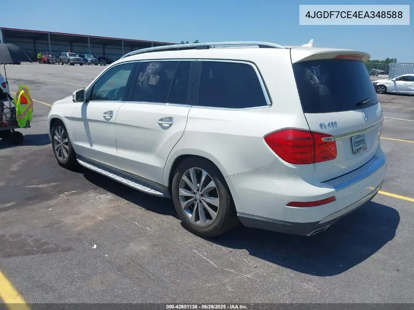 2014 Mercedes-Benz Gl 450 4Matic VIN: 4JGDF7CE4EA348588 Lot: 42601136