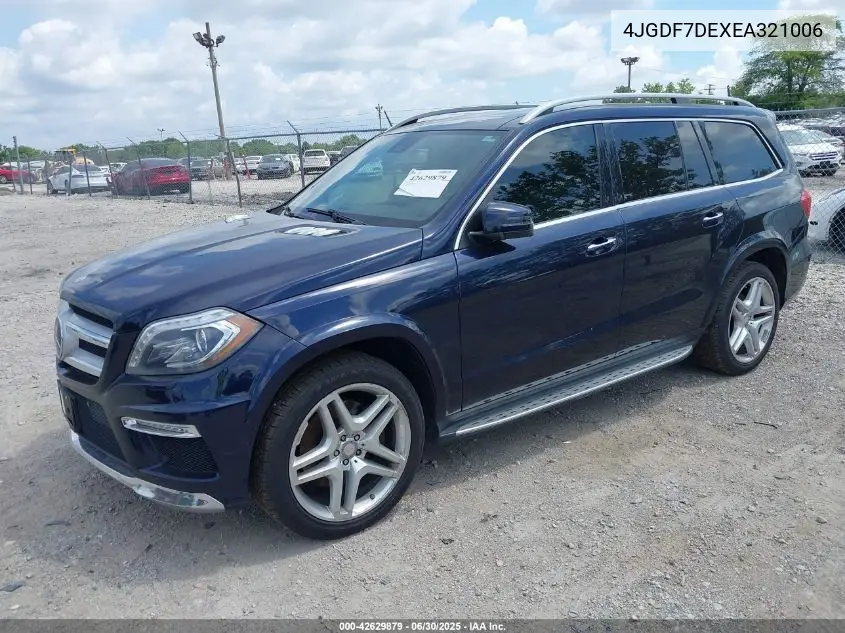 2014 Mercedes-Benz Gl 550 4Matic VIN: 4JGDF7DEXEA321006 Lot: 42629879