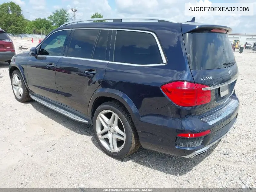 2014 Mercedes-Benz Gl 550 4Matic VIN: 4JGDF7DEXEA321006 Lot: 42629879