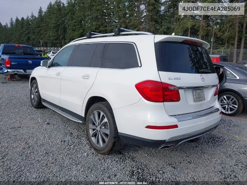 2014 Mercedes-Benz Gl 450 4Matic VIN: 4JGDF7CE4EA285069 Lot: 42769678