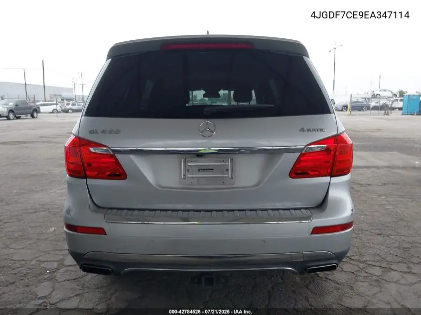 2014 Mercedes-Benz Gl 450 4Matic VIN: 4JGDF7CE9EA347114 Lot: 42784526
