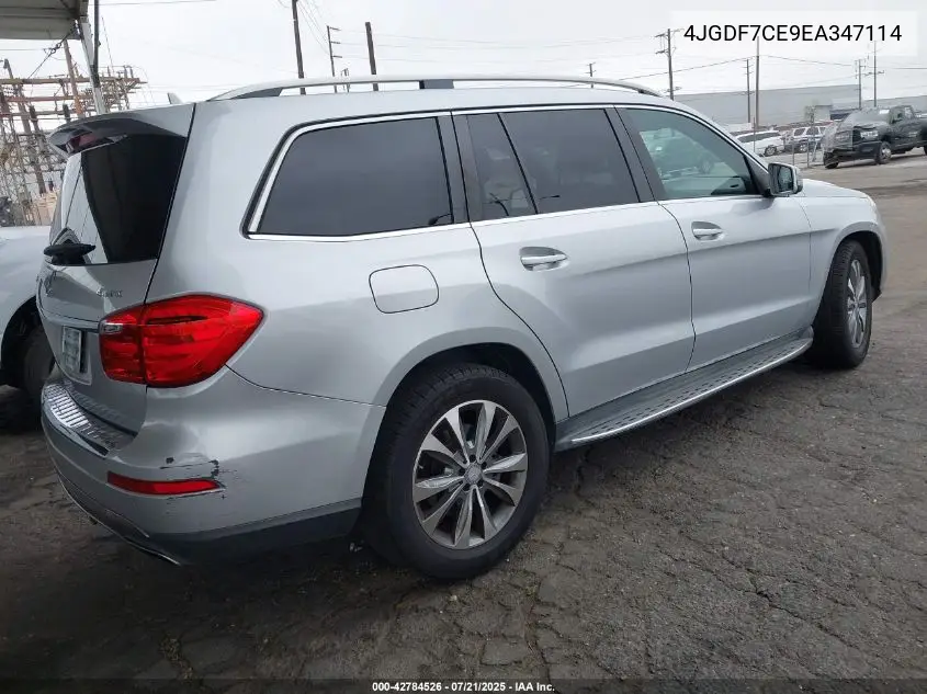 2014 Mercedes-Benz Gl 450 4Matic VIN: 4JGDF7CE9EA347114 Lot: 42784526
