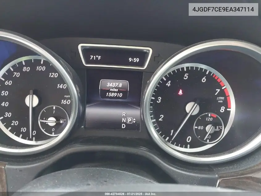 2014 Mercedes-Benz Gl 450 4Matic VIN: 4JGDF7CE9EA347114 Lot: 42784526