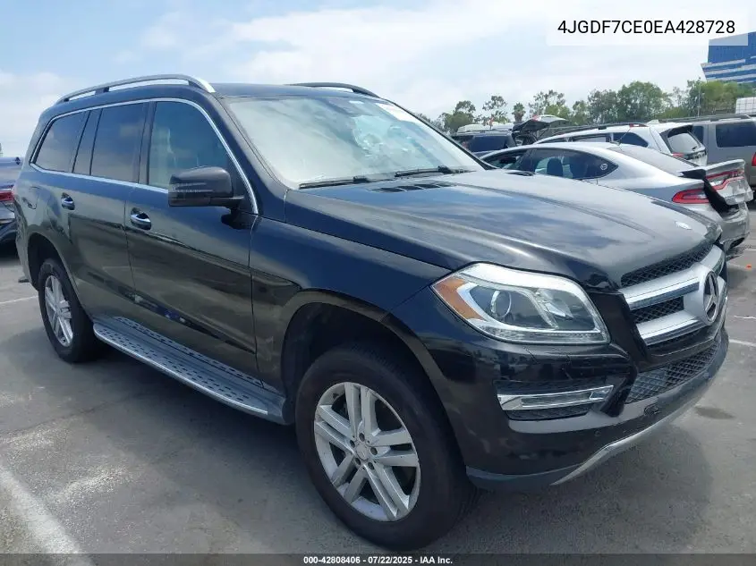 2014 Mercedes-Benz Gl 450 4Matic VIN: 4JGDF7CE0EA428728 Lot: 42808406
