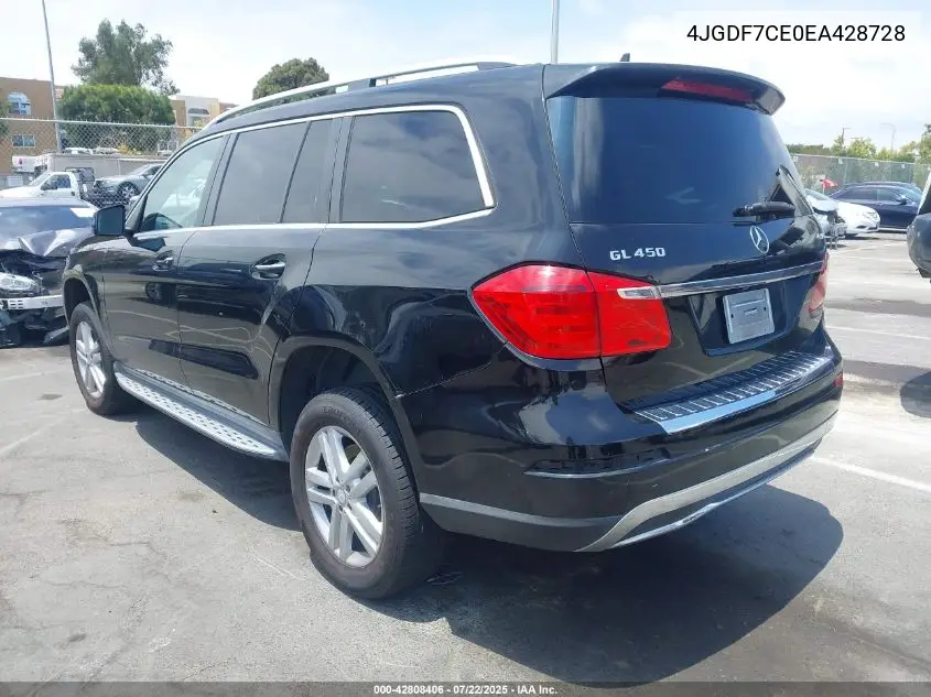2014 Mercedes-Benz Gl 450 4Matic VIN: 4JGDF7CE0EA428728 Lot: 42808406