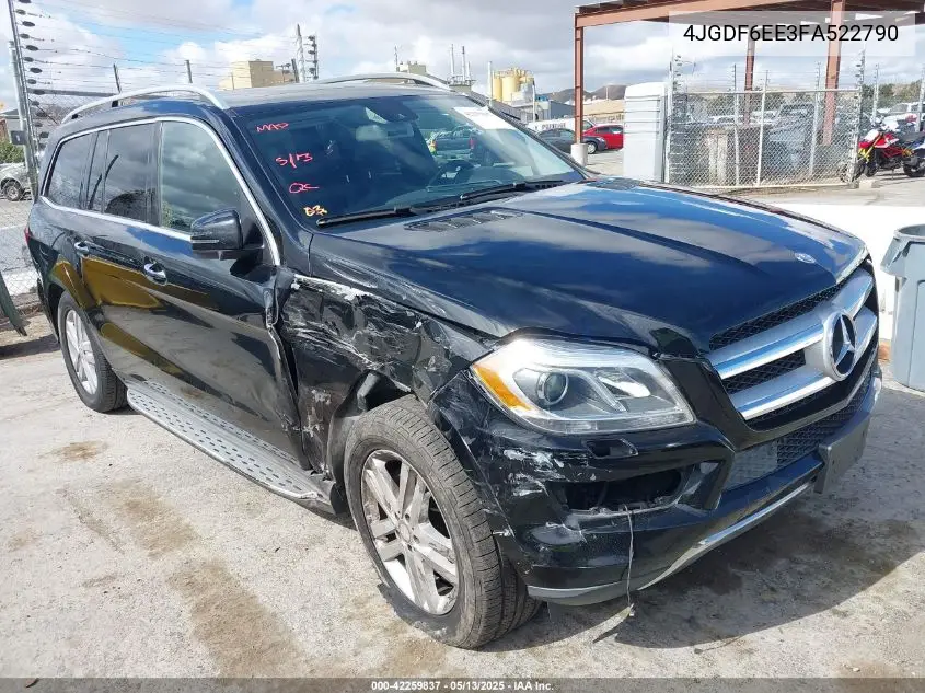 2015 Mercedes-Benz Gl 450 4Matic VIN: 4JGDF6EE3FA522790 Lot: 42259837