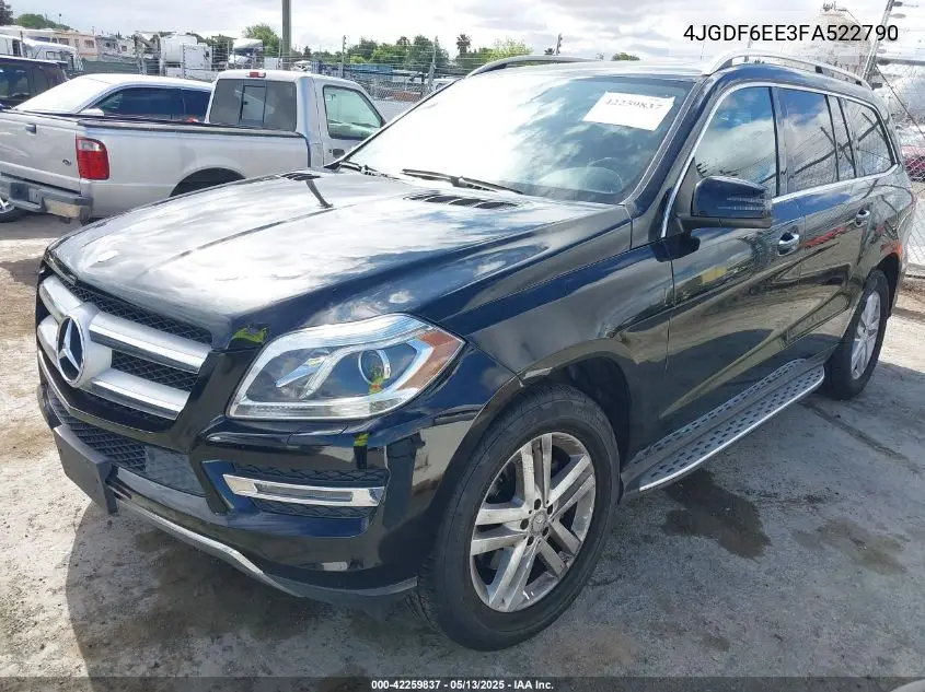 2015 Mercedes-Benz Gl 450 4Matic VIN: 4JGDF6EE3FA522790 Lot: 42259837