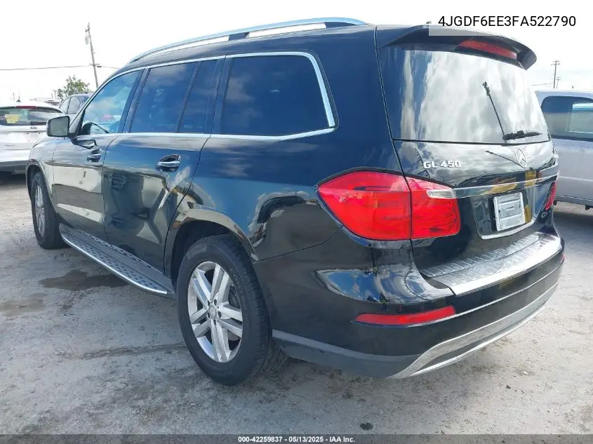 2015 Mercedes-Benz Gl 450 4Matic VIN: 4JGDF6EE3FA522790 Lot: 42259837
