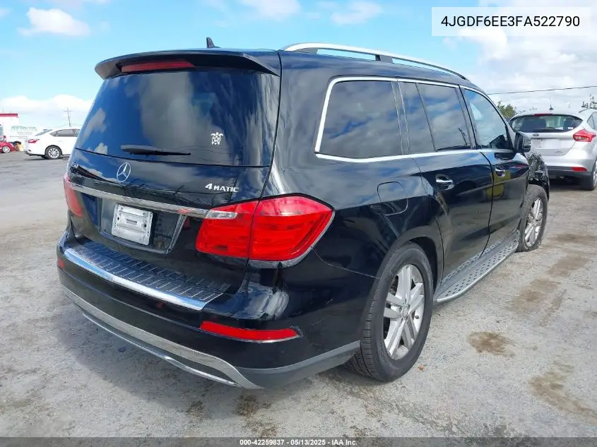 2015 Mercedes-Benz Gl 450 4Matic VIN: 4JGDF6EE3FA522790 Lot: 42259837