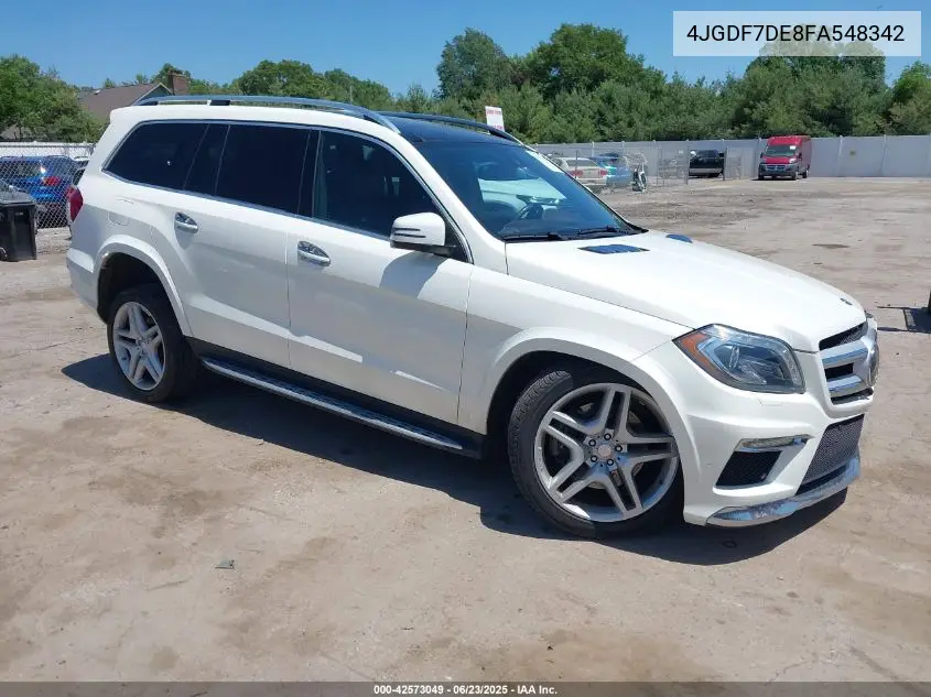 2015 Mercedes-Benz Gl 550 4Matic VIN: 4JGDF7DE8FA548342 Lot: 42573049