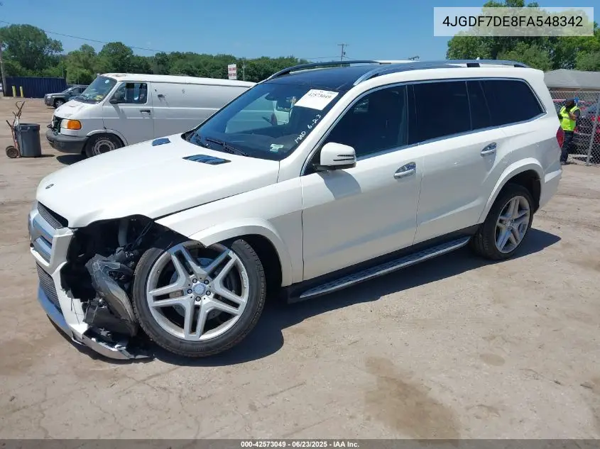 2015 Mercedes-Benz Gl 550 4Matic VIN: 4JGDF7DE8FA548342 Lot: 42573049