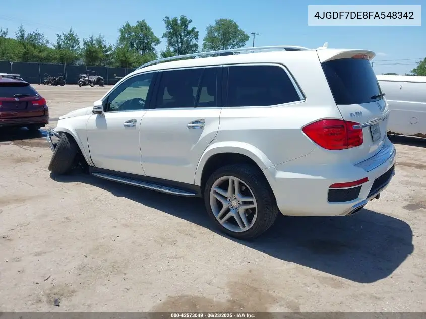 2015 Mercedes-Benz Gl 550 4Matic VIN: 4JGDF7DE8FA548342 Lot: 42573049