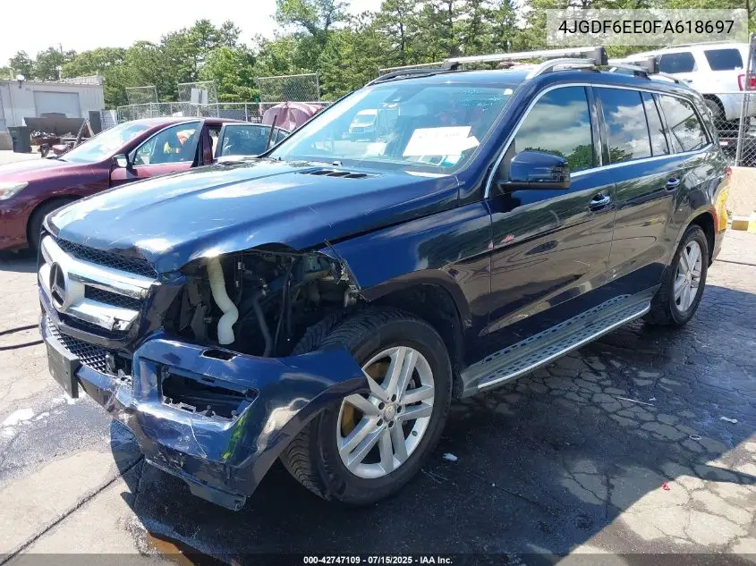 4jgdf6ee0fa618697 4JGDF6EE0FA618697 2015 Mercedes-Benz Gl 450 4Matic