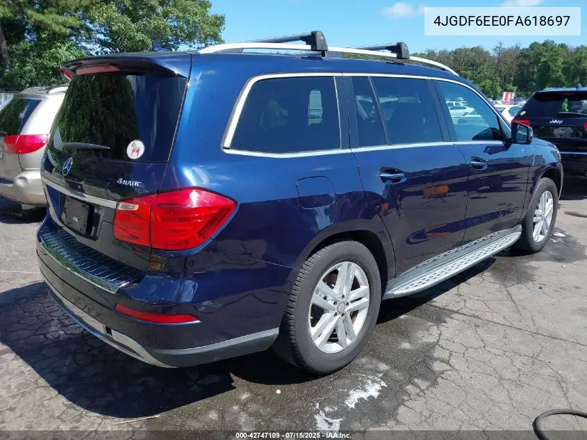 4jgdf6ee0fa618697 4JGDF6EE0FA618697 2015 Mercedes-Benz Gl 450 4Matic