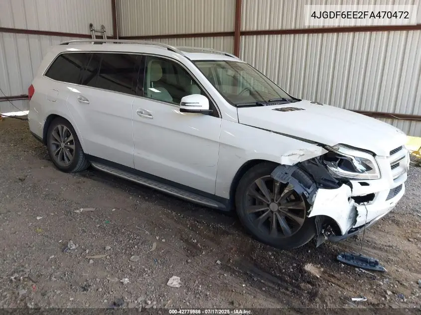 2015 Mercedes-Benz Gl 450 4Matic VIN: 4JGDF6EE2FA470472 Lot: 42775986