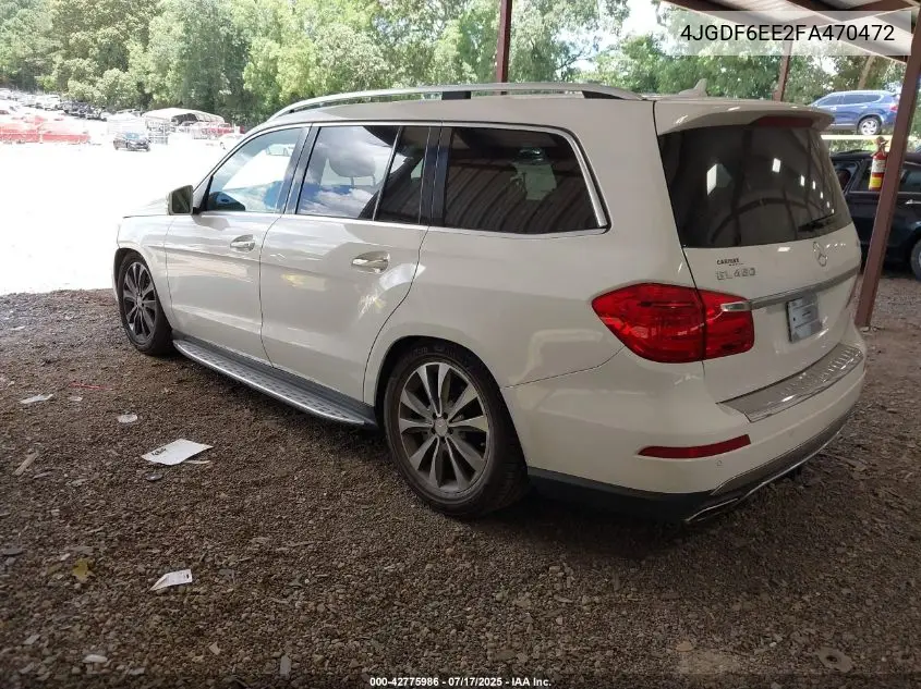 2015 Mercedes-Benz Gl 450 4Matic VIN: 4JGDF6EE2FA470472 Lot: 42775986