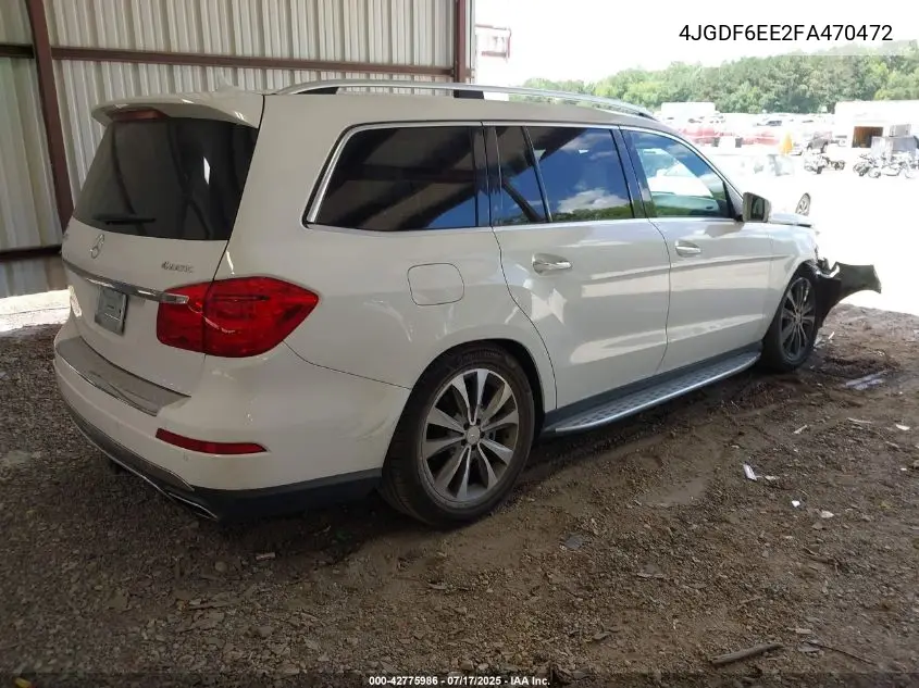 2015 Mercedes-Benz Gl 450 4Matic VIN: 4JGDF6EE2FA470472 Lot: 42775986