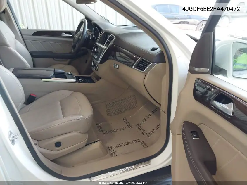 2015 Mercedes-Benz Gl 450 4Matic VIN: 4JGDF6EE2FA470472 Lot: 42775986