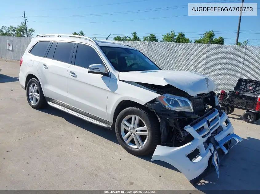 2016 Mercedes-Benz Gl 450 4Matic VIN: 4JGDF6EE6GA706753 Lot: 42242118