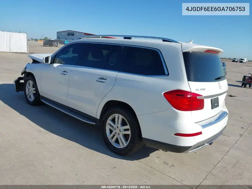 2016 Mercedes-Benz Gl 450 4Matic VIN: 4JGDF6EE6GA706753 Lot: 42242118