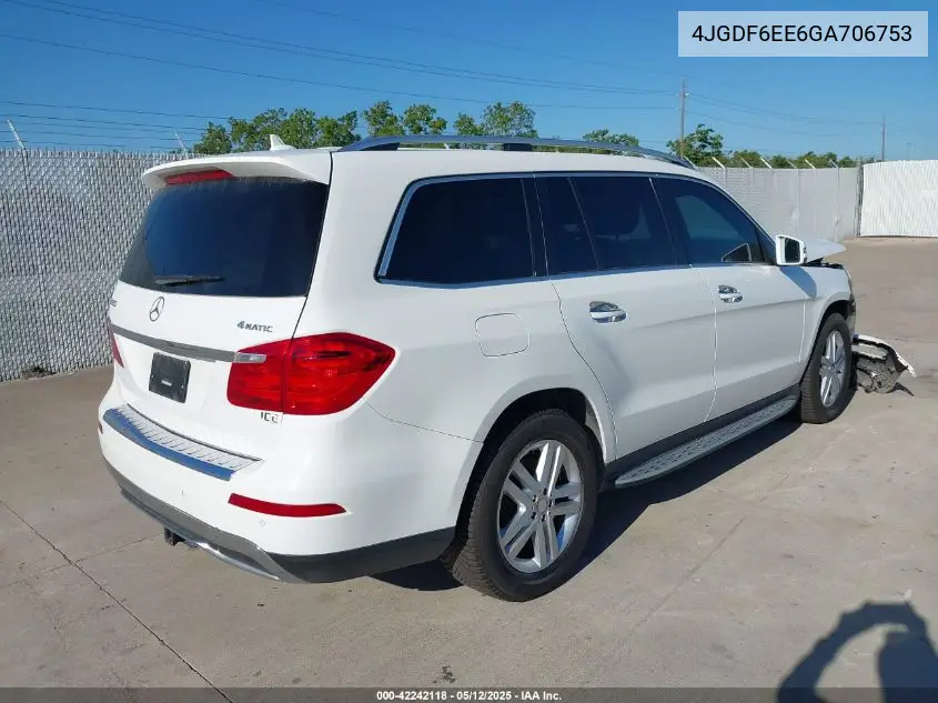 2016 Mercedes-Benz Gl 450 4Matic VIN: 4JGDF6EE6GA706753 Lot: 42242118