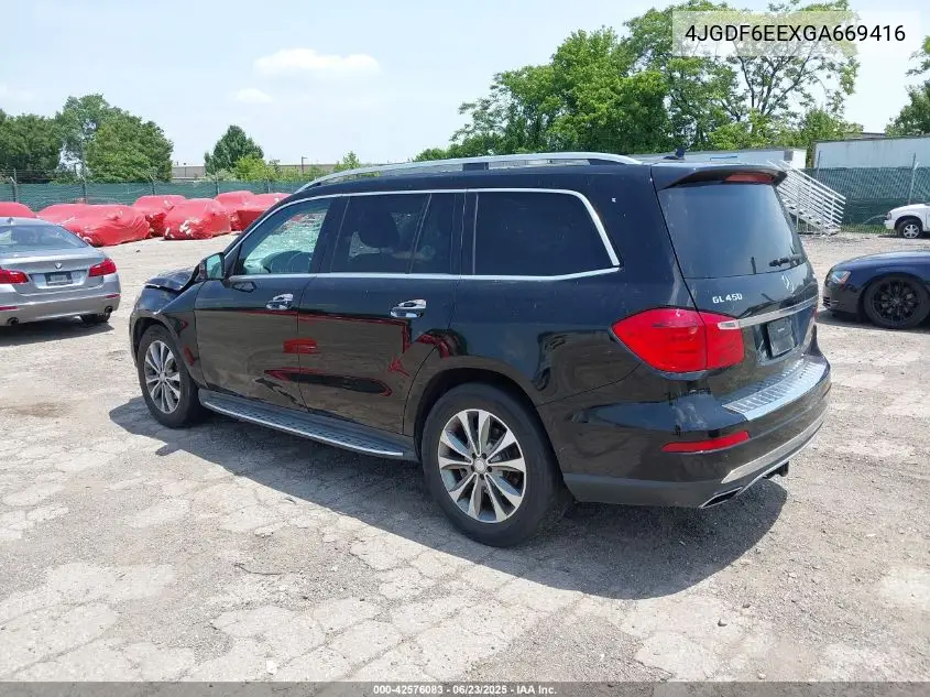 2016 Mercedes-Benz Gl 450 4Matic VIN: 4JGDF6EEXGA669416 Lot: 42576083