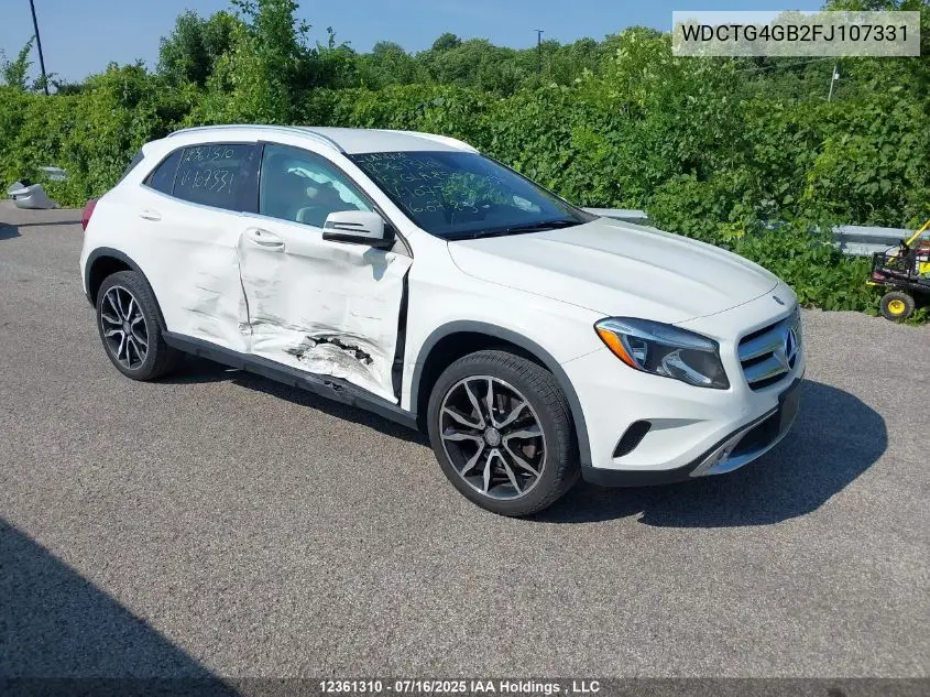 2015 Mercedes-Benz Gla 250 4Matic VIN: WDCTG4GB2FJ107331 Lot: 12361310